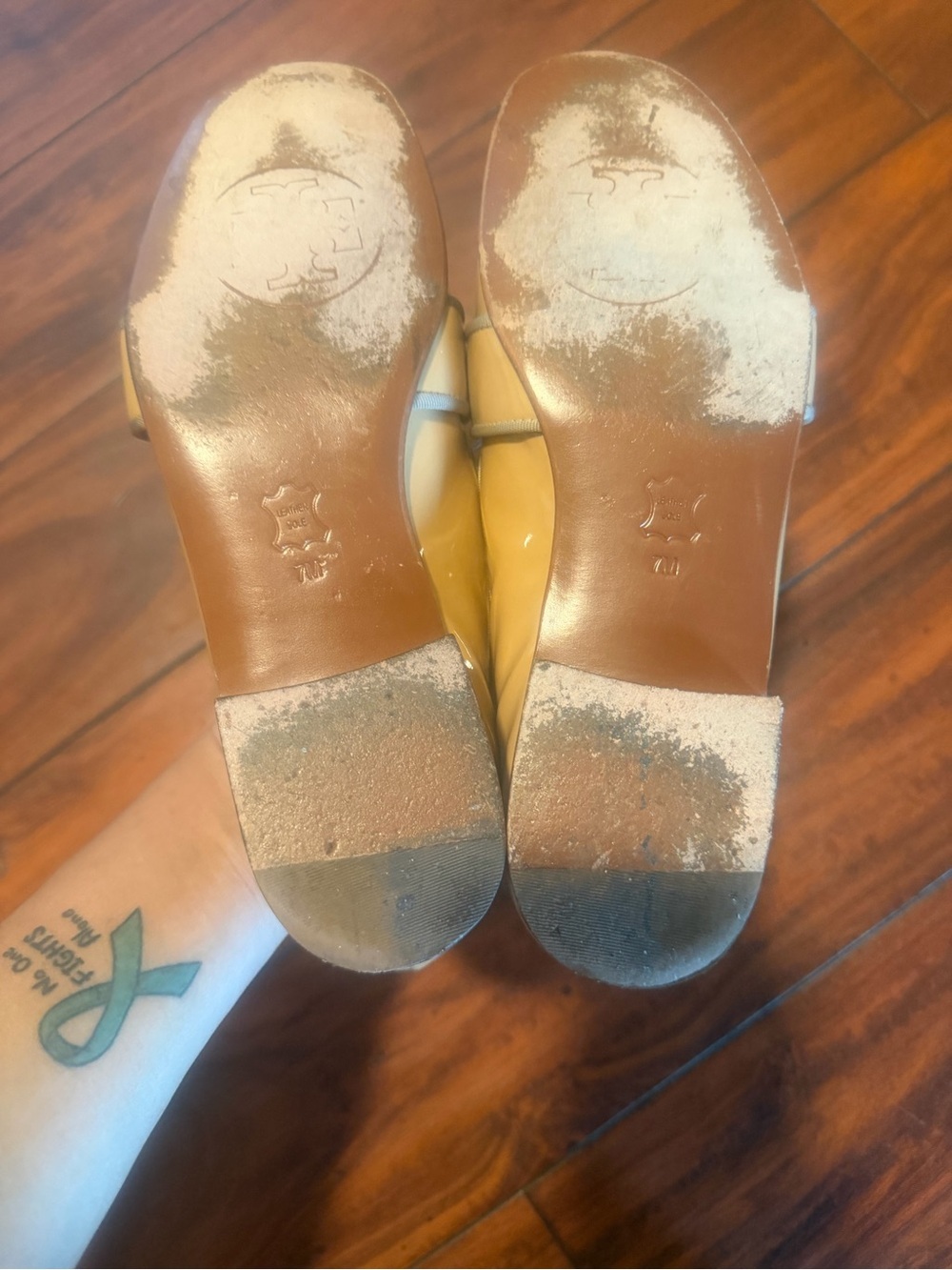 Tory Burch Beige Patent Leather Penny Loafers - Picture 7 of 10
